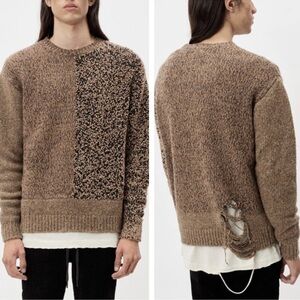 JOHN ELLIOTT Mixed Knit Cashmere Blend Pullover Sweater NEW Size M Taupe